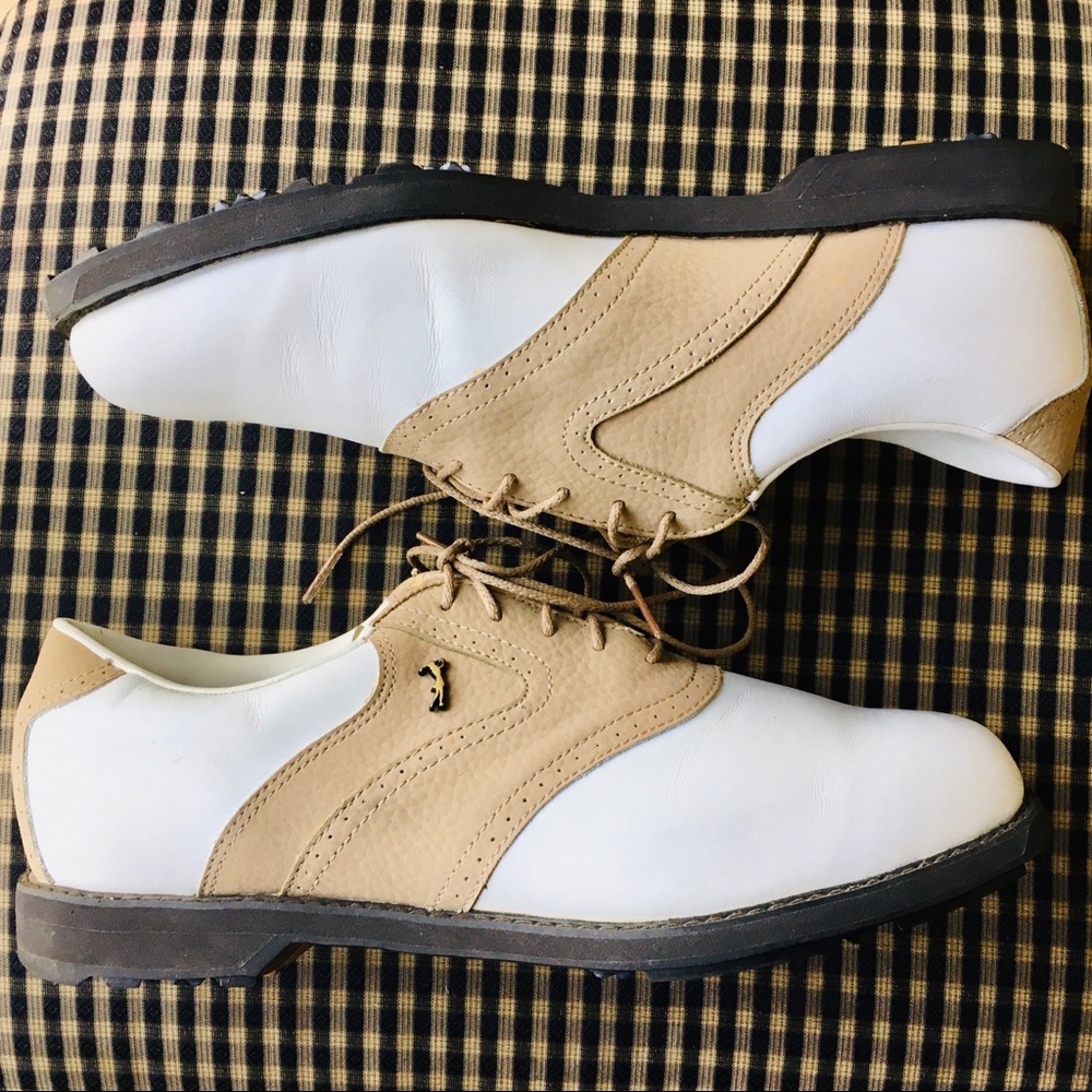 Lady Fairway Womens Golf Shoes Tan White Laces 10